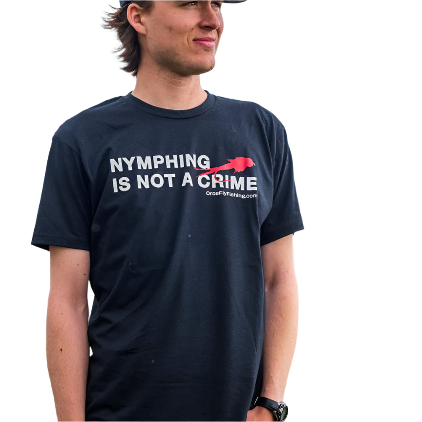 Black "NYMPHING IS NOT A CRIME" Short Sleeve T-shirt