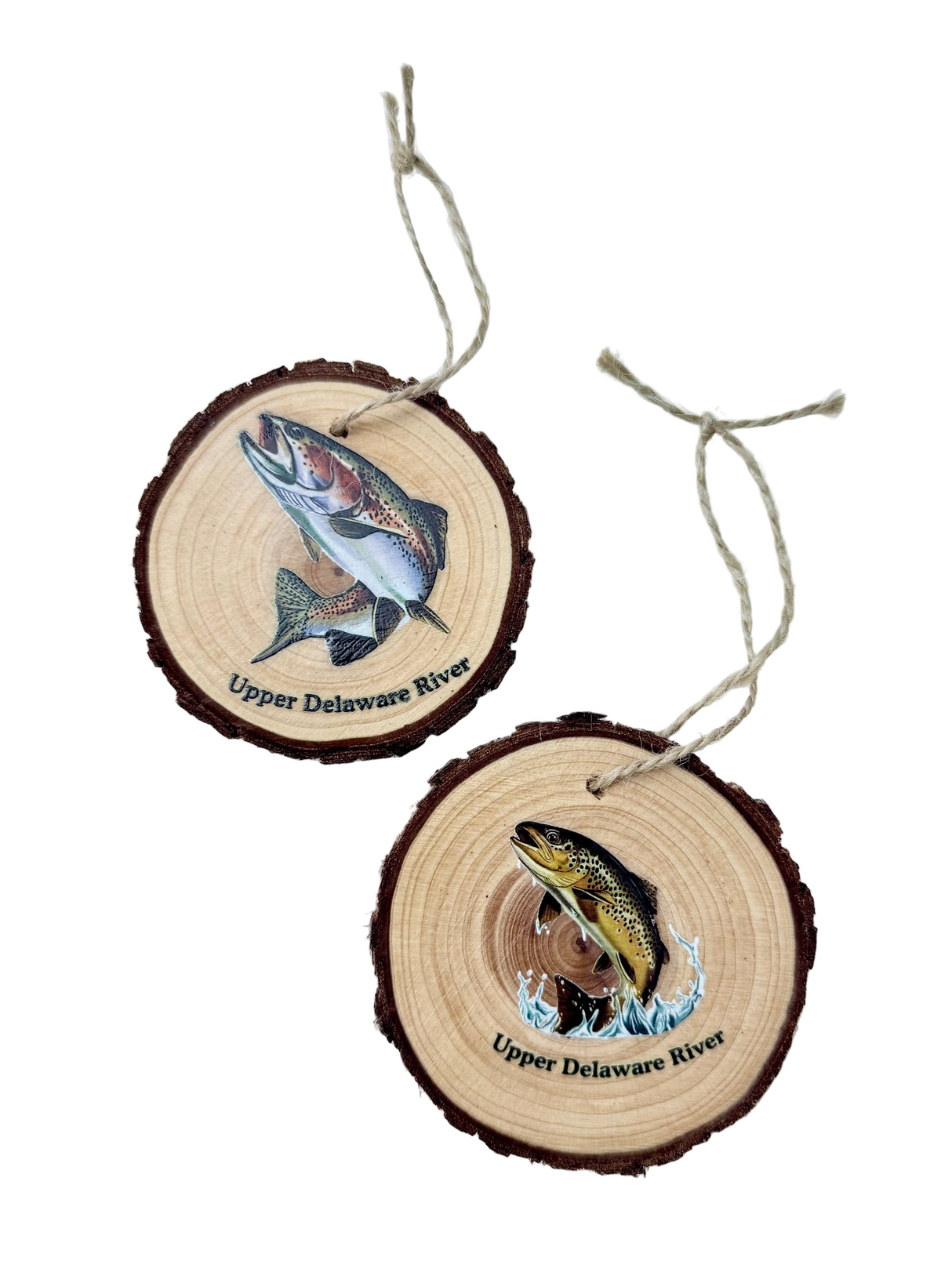 Fly Fishing Rustic Wooden Ornaments