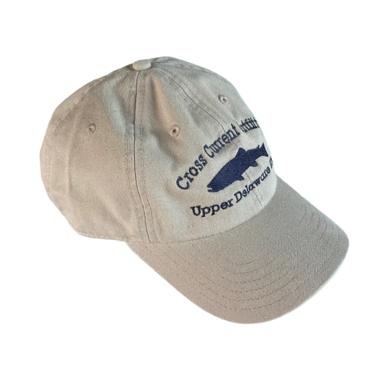 Hats embroidered with Cross Current Outfitters