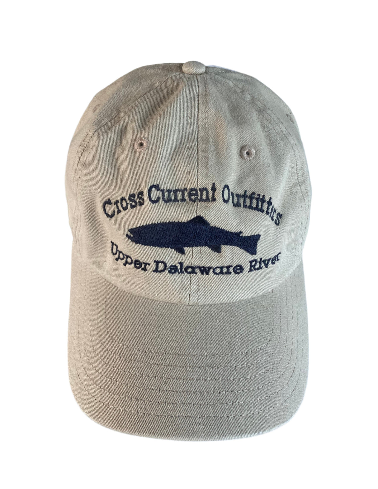 Hats embroidered with Cross Current Outfitters