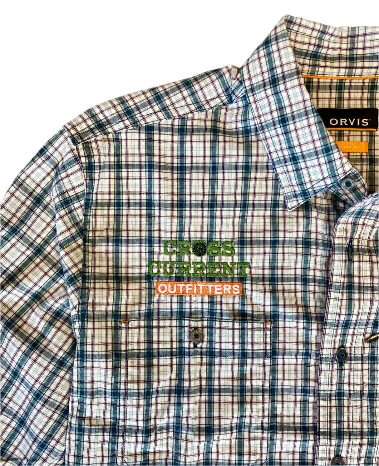 River Guide Plaid Shirts - embroidered with Cross Current - SALE
