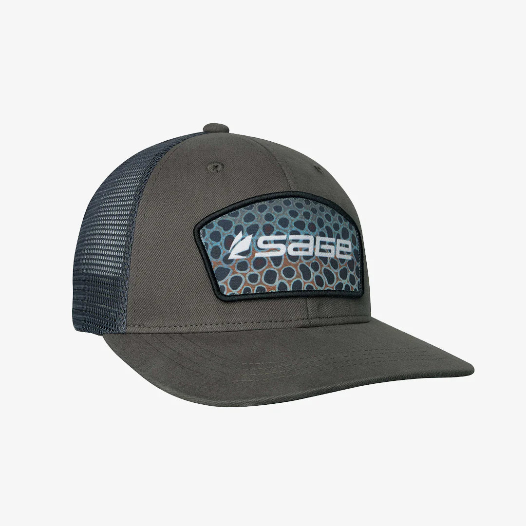 Patch Trucker - Green/Brown Trout