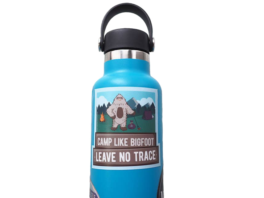 Sasquatch Sticker - 'Camp Like Bigfoot Leave No Trace'