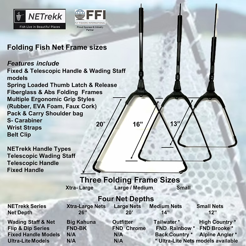 Tailwater | Ultra-Lite Telescopic Staff & Folding Rubber Fly Fishing Net