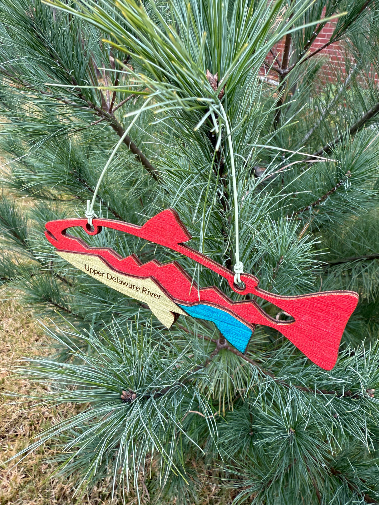 'Upper Delaware River' - Fishing Ornament