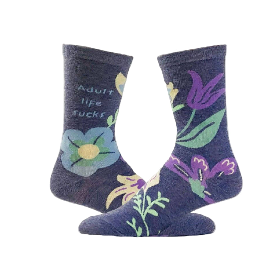 W's 'Funny Quotes' Floral Socks