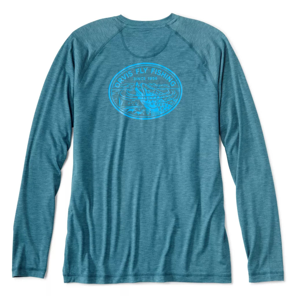 DriCast™ Logo Long-Sleeved Crew - Blue Lagoon