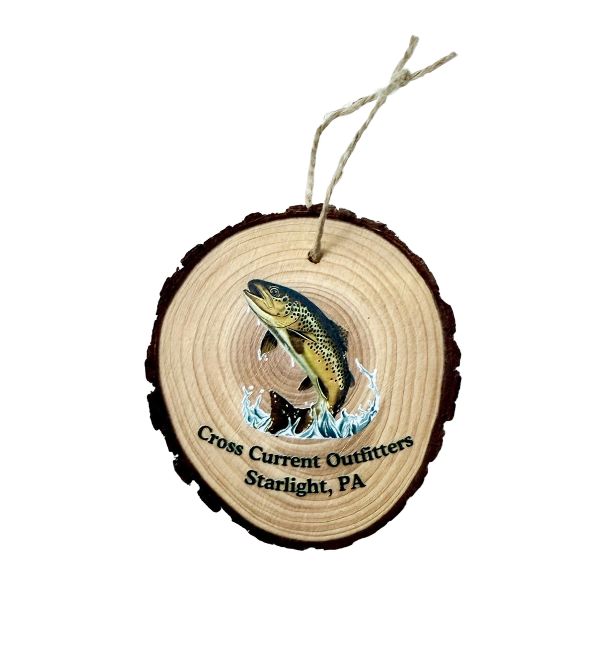 Fly Fishing Rustic Wooden Ornaments