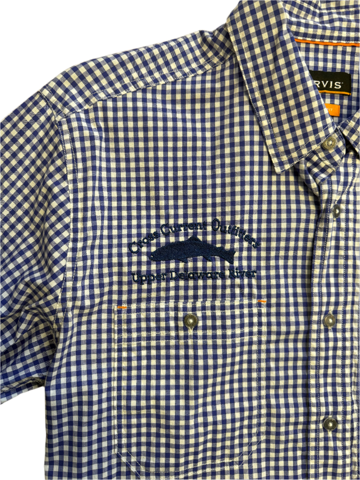 River Guide Plaid Shirts - embroidered with Cross Current - SALE