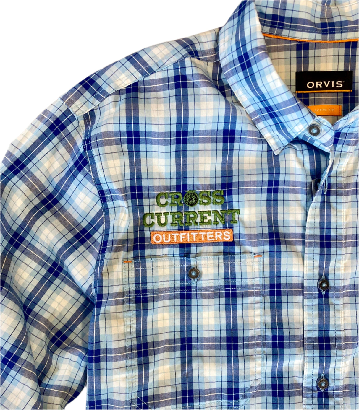 River Guide Plaid Shirts - embroidered with Cross Current - SALE