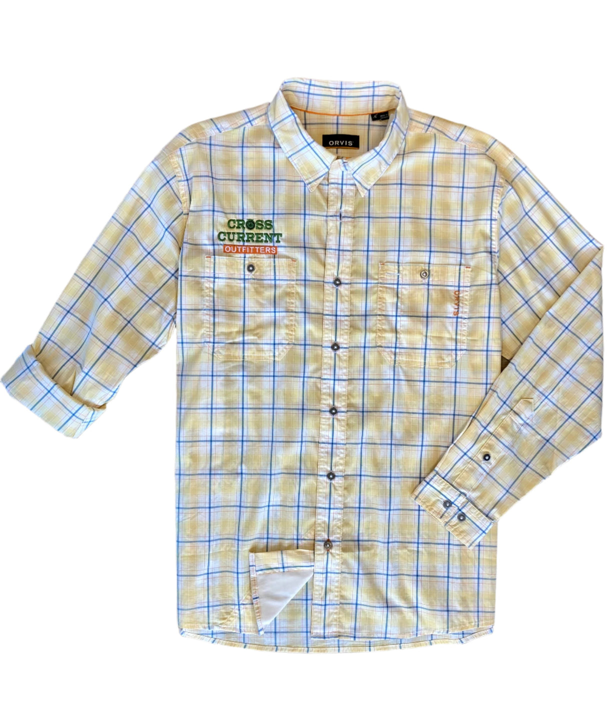 River Guide Plaid Shirts - embroidered with Cross Current - SALE