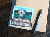 Sasquatch Sticker - 'Camp Like Bigfoot Leave No Trace'