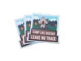 Sasquatch Sticker - 'Camp Like Bigfoot Leave No Trace'