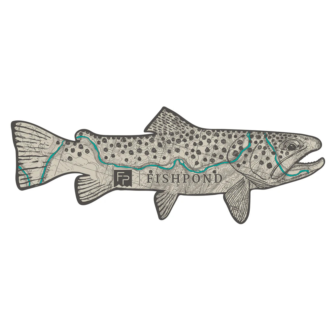 Topo Trout Sticker - 8”