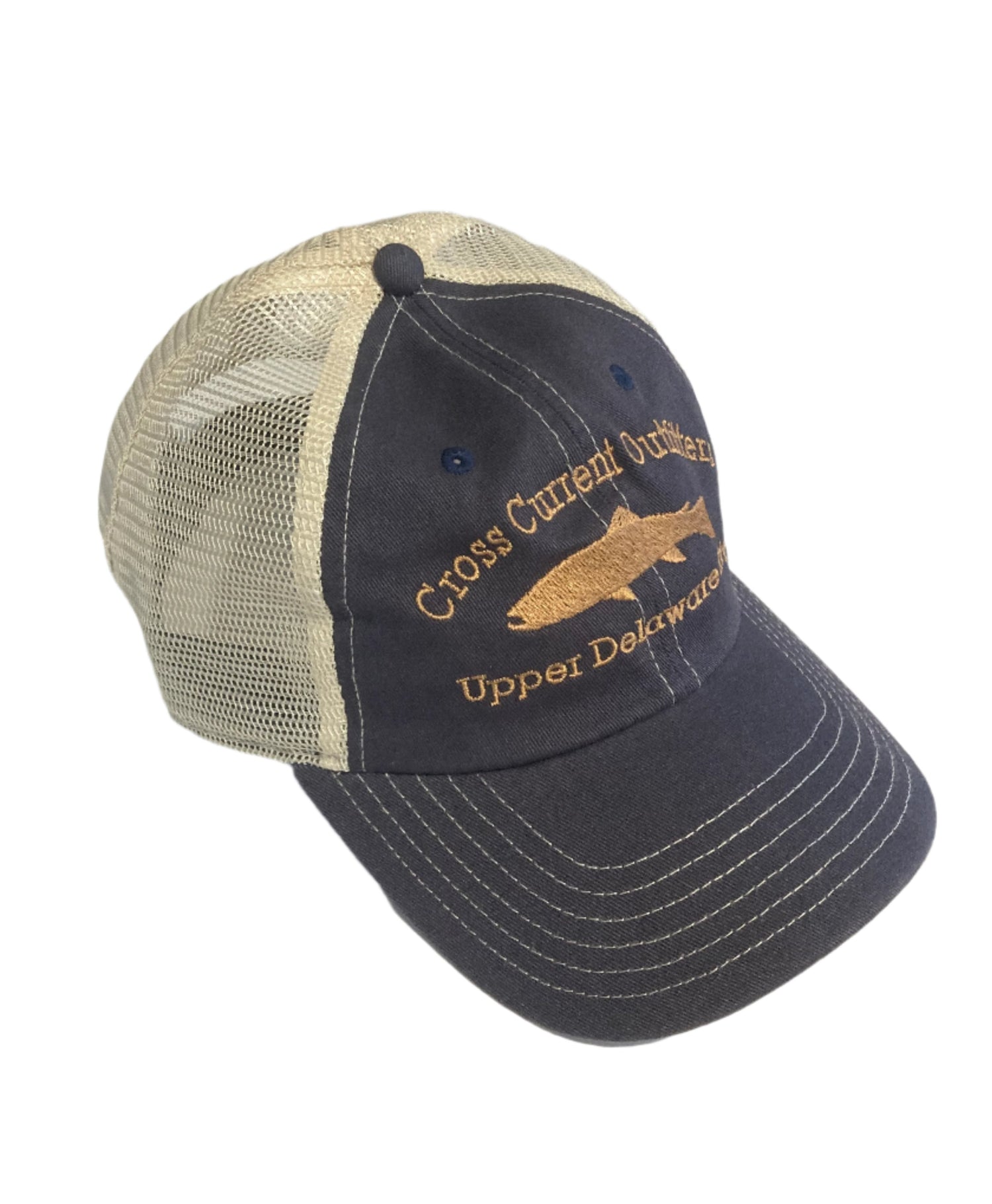 Trucker Hats embroidered with Cross Current Outfitters