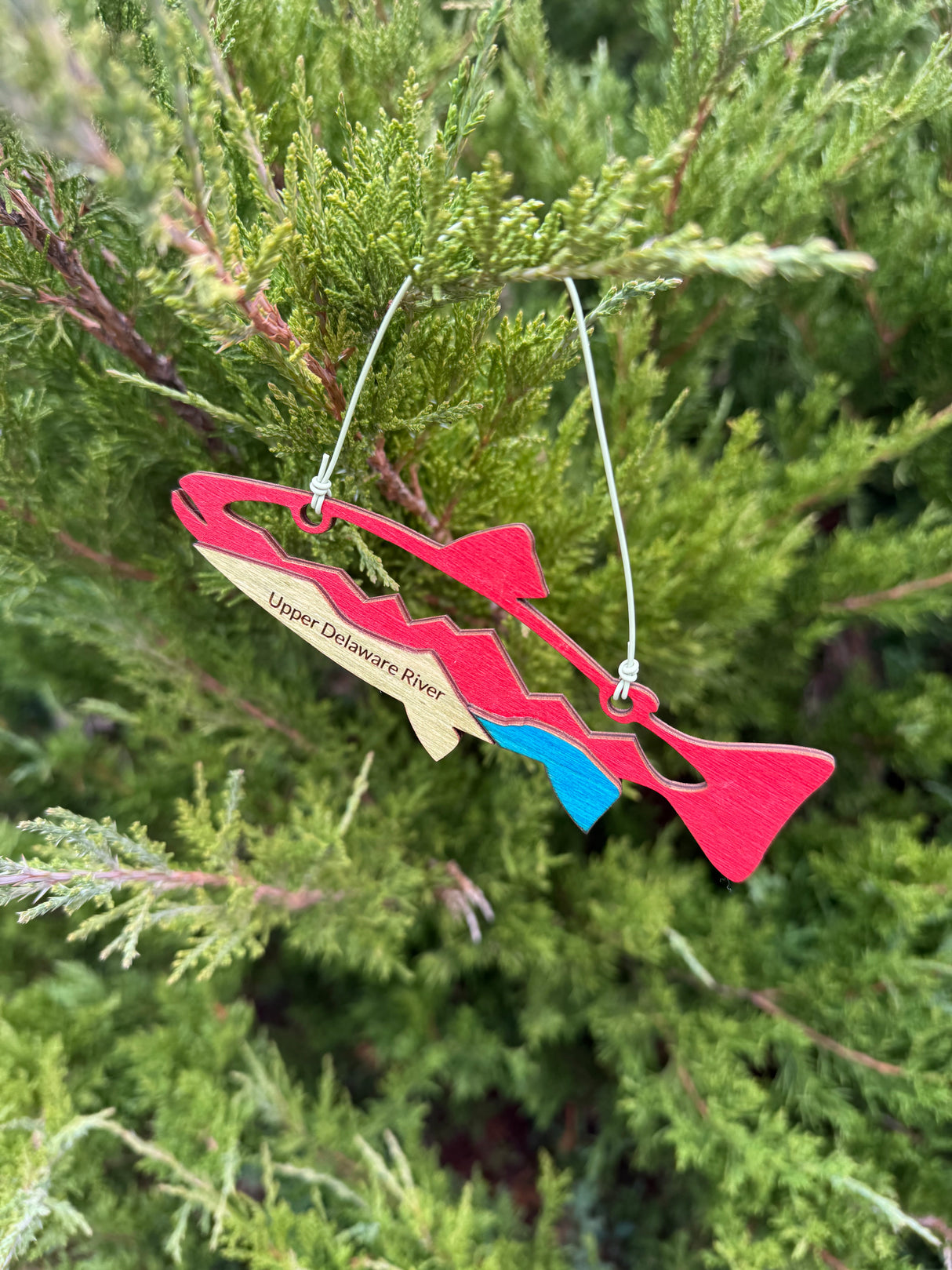 'Upper Delaware River' - Fishing Ornament