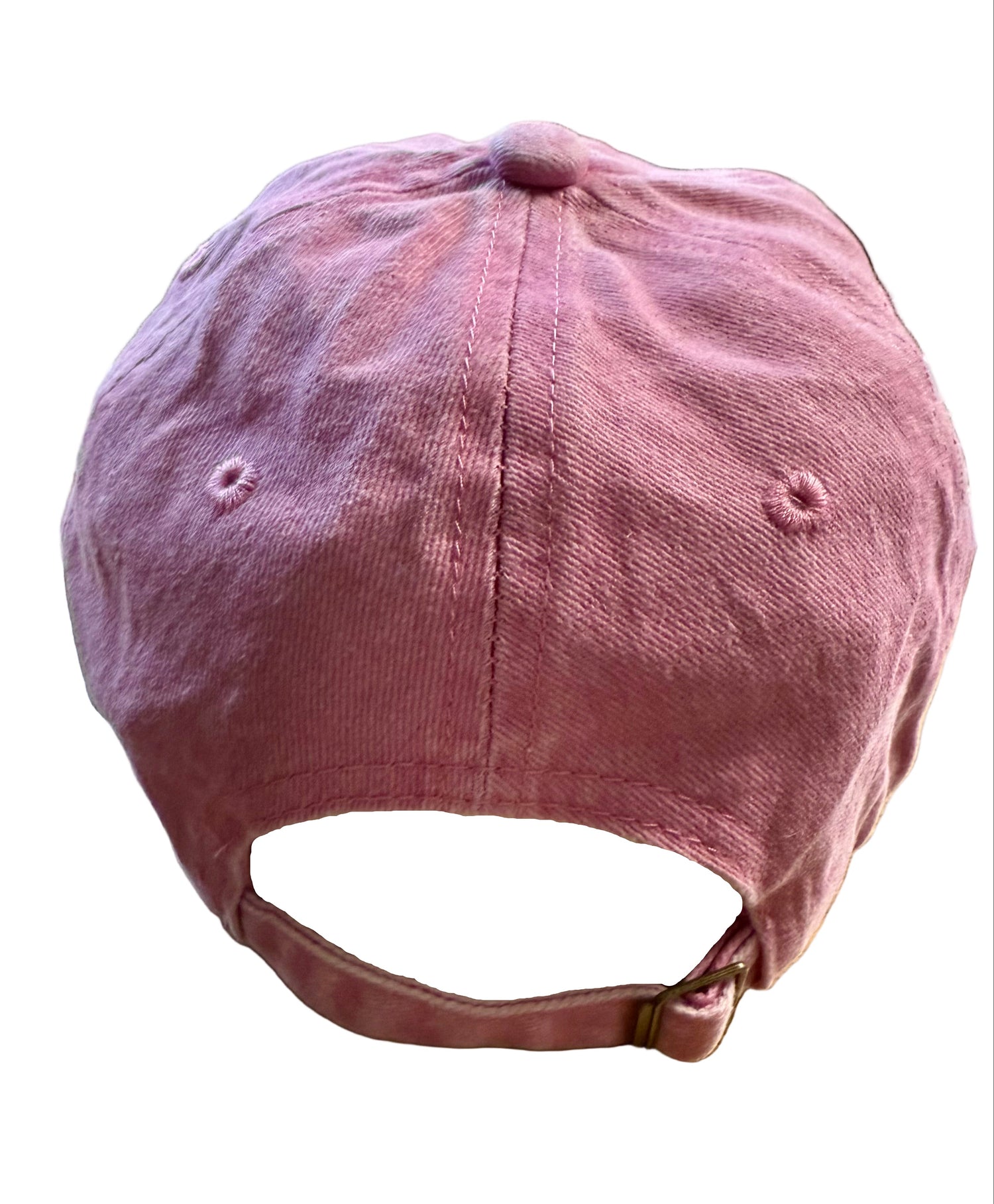 White Flower Embroidered Pink Baseball Cap