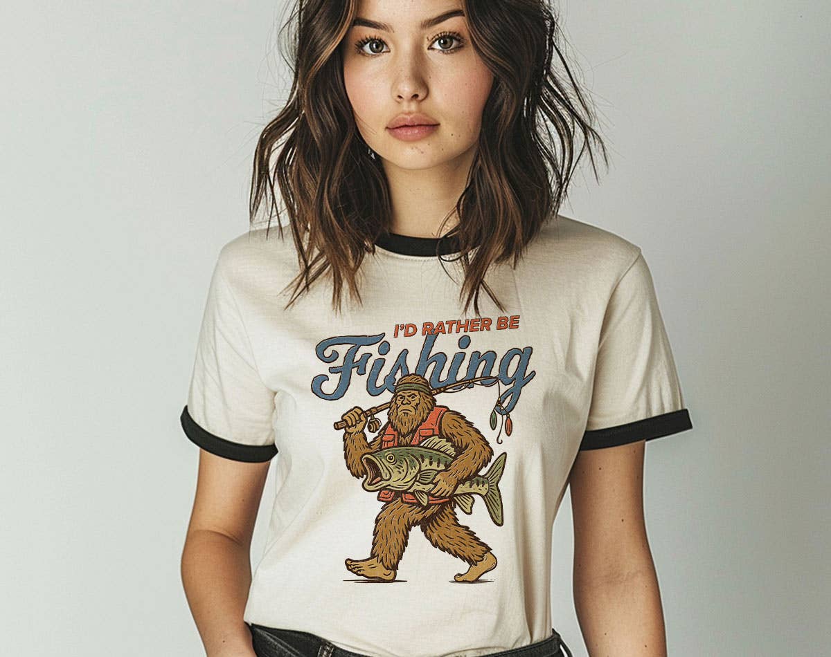'I'd Rather Be Fishing Bigfoot' T Shirt